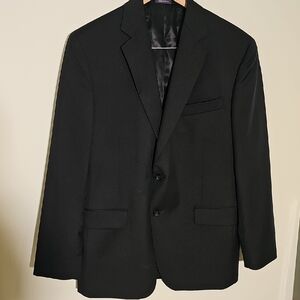 Classic Stafford Black Men's Blazer Size 42 Reg. 100% Wool. 2 Button.